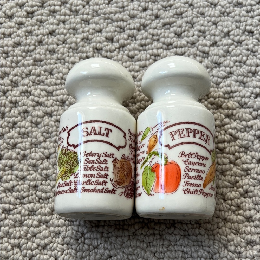 Ceramic Avon 1980 Salt and Pepper Shaker Set